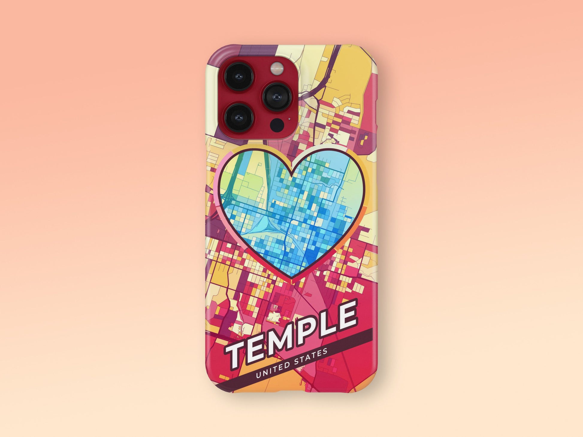 Temple Texas slim phone case with colorful icon 2