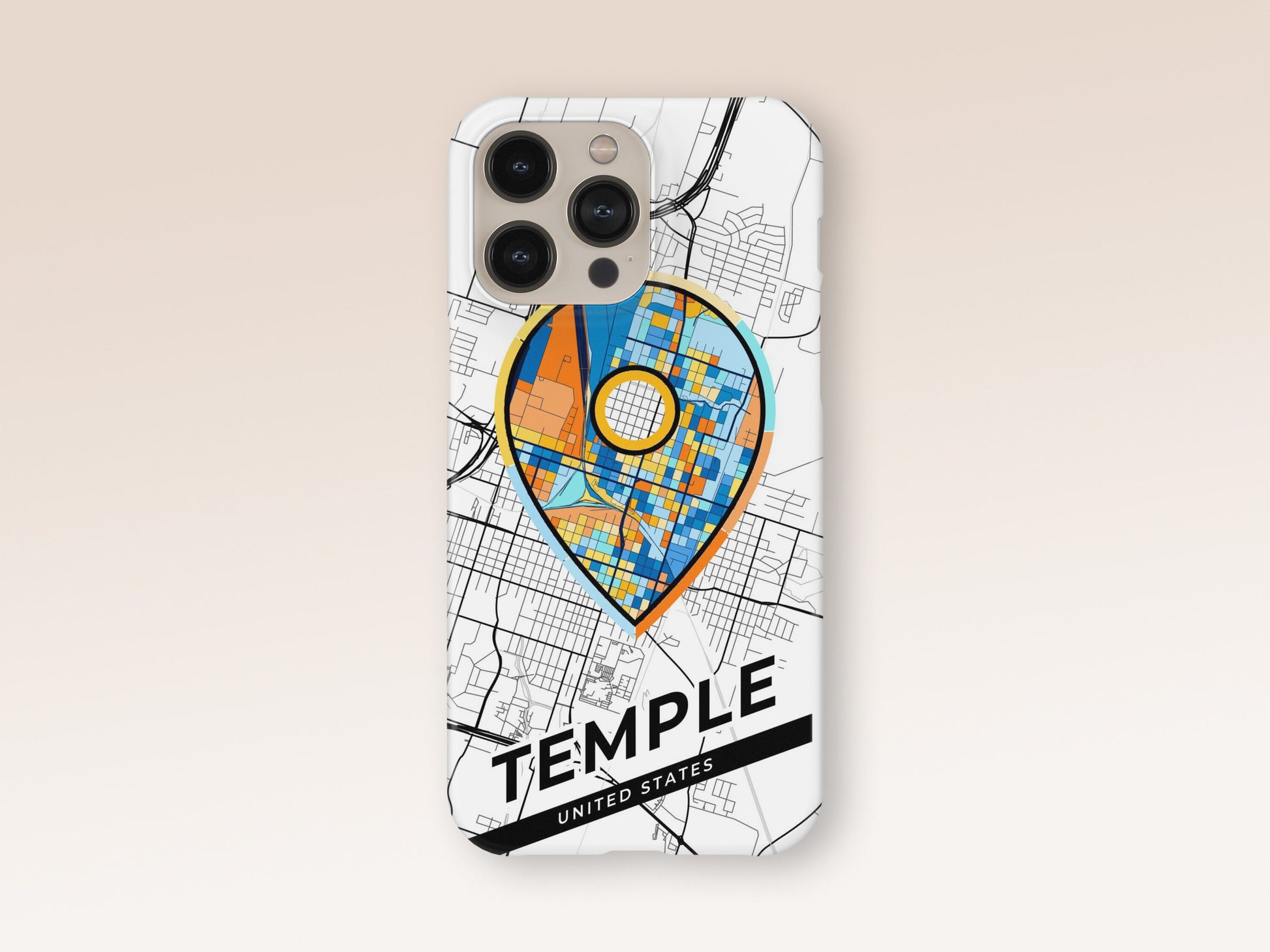 Temple Texas slim phone case with colorful icon 1