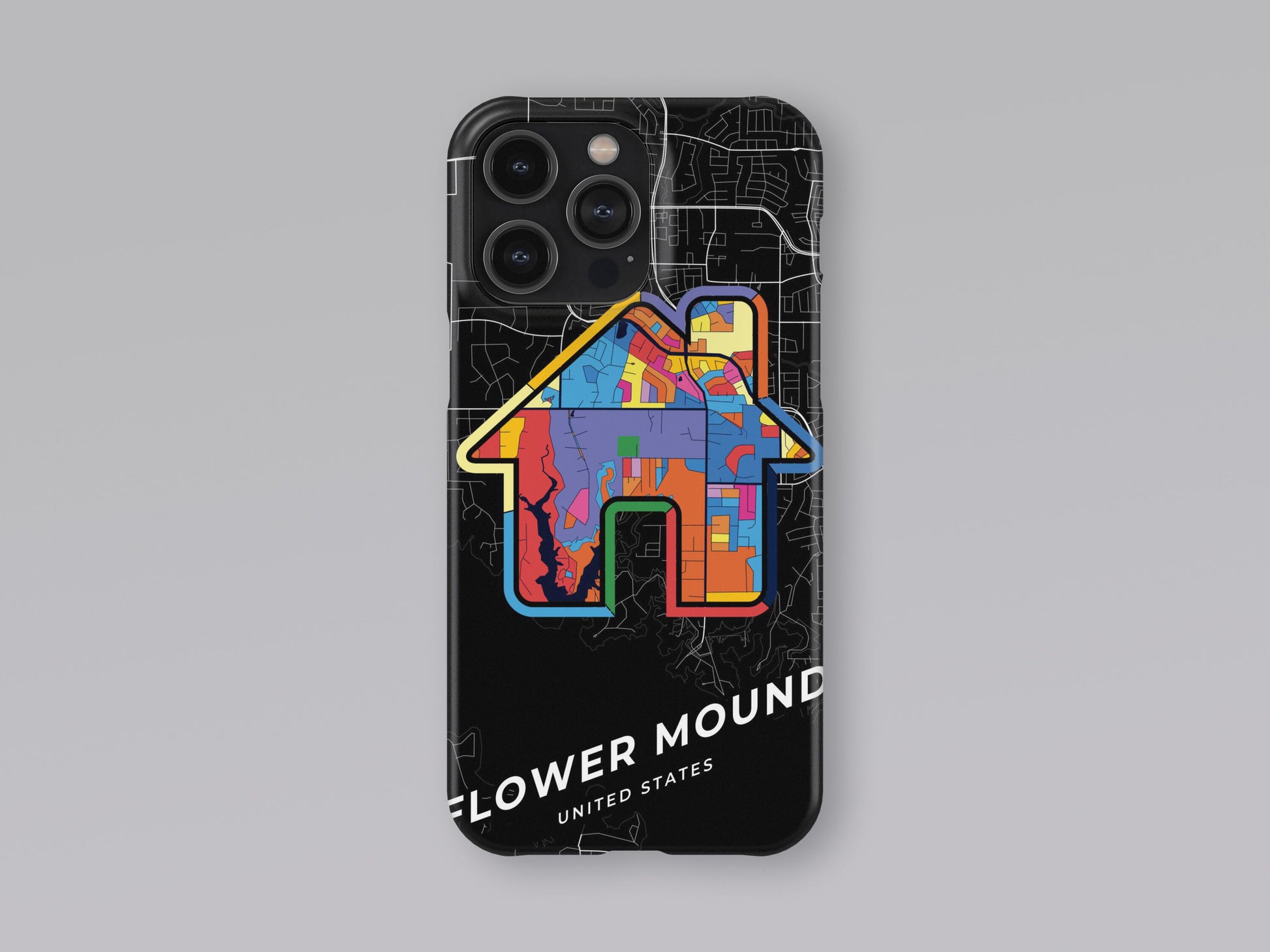Flower Mound Texas slim phone case with colorful icon. Birthday, wedding or housewarming gift. Couple match cases. 3