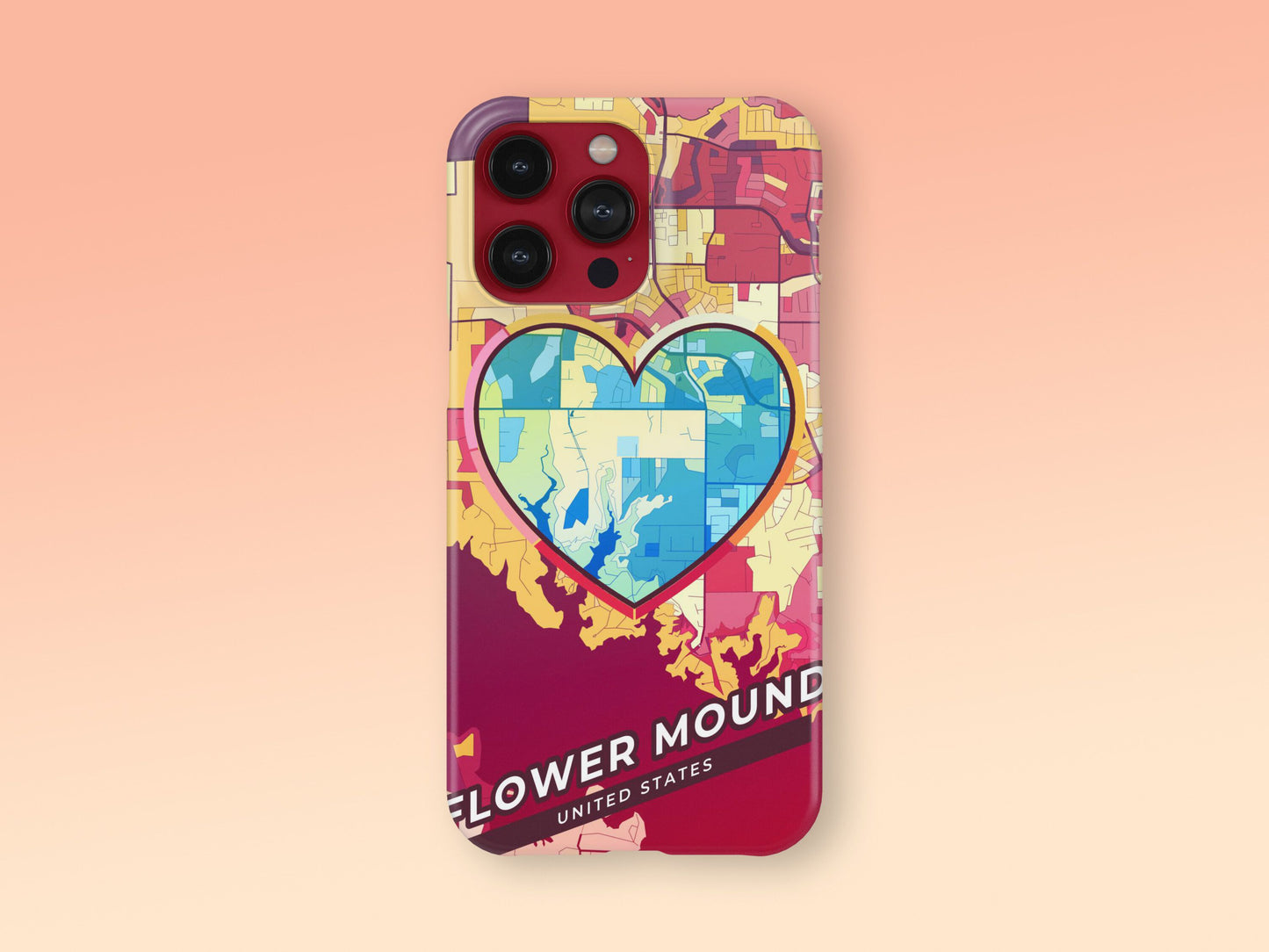 Flower Mound Texas slim phone case with colorful icon. Birthday, wedding or housewarming gift. Couple match cases. 2