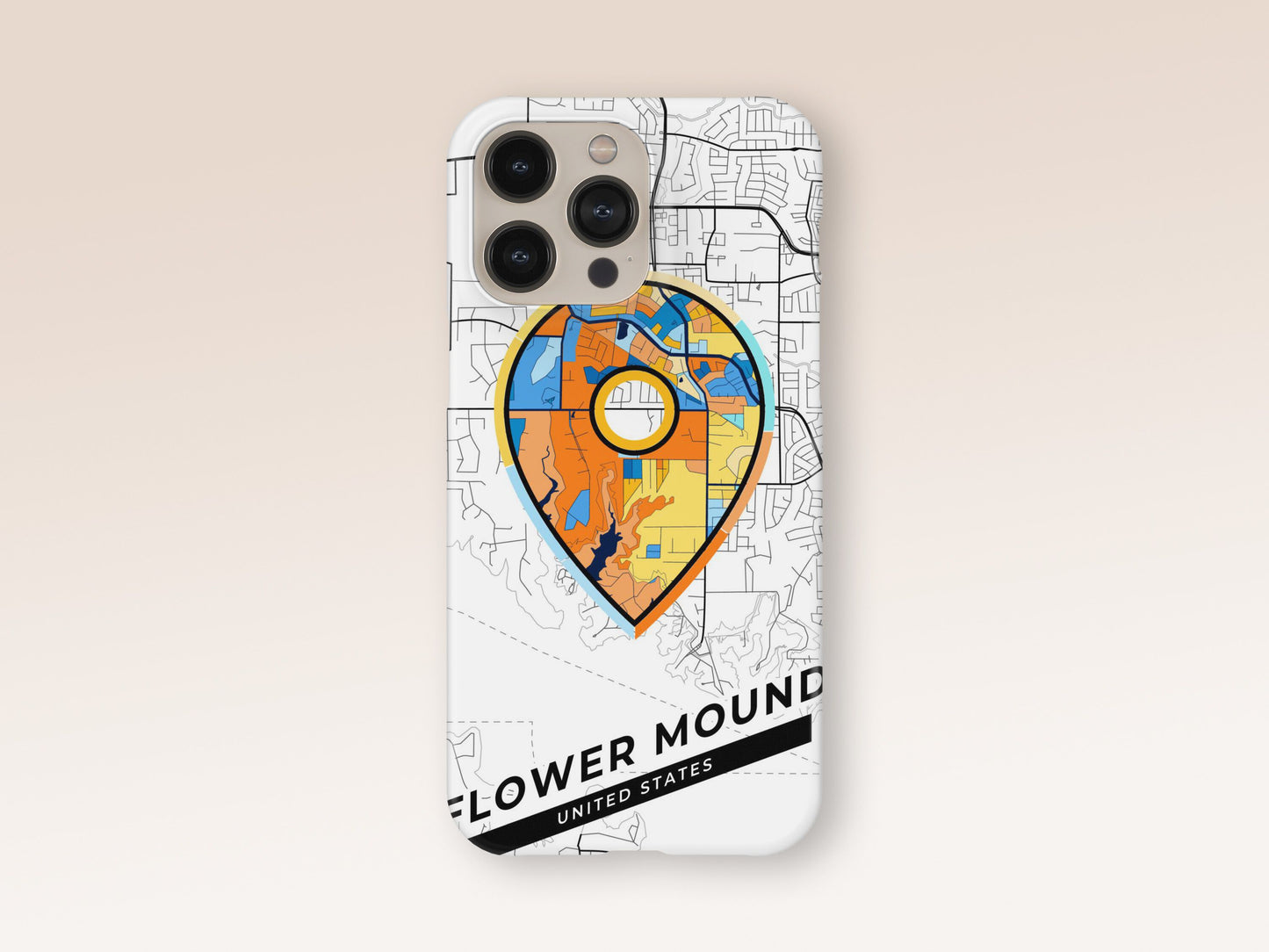 Flower Mound Texas slim phone case with colorful icon. Birthday, wedding or housewarming gift. Couple match cases. 1