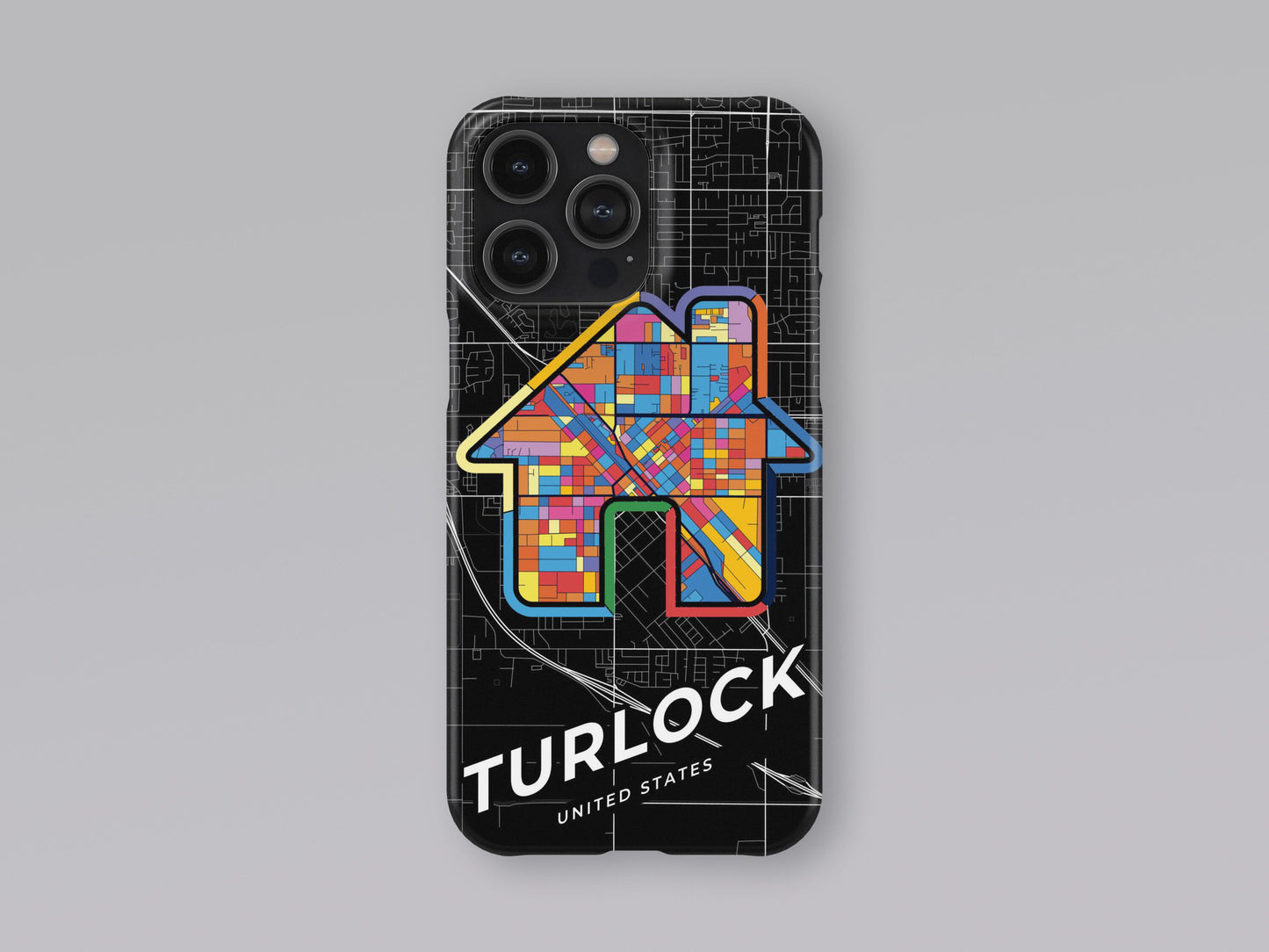 Turlock California slim phone case with colorful icon 3