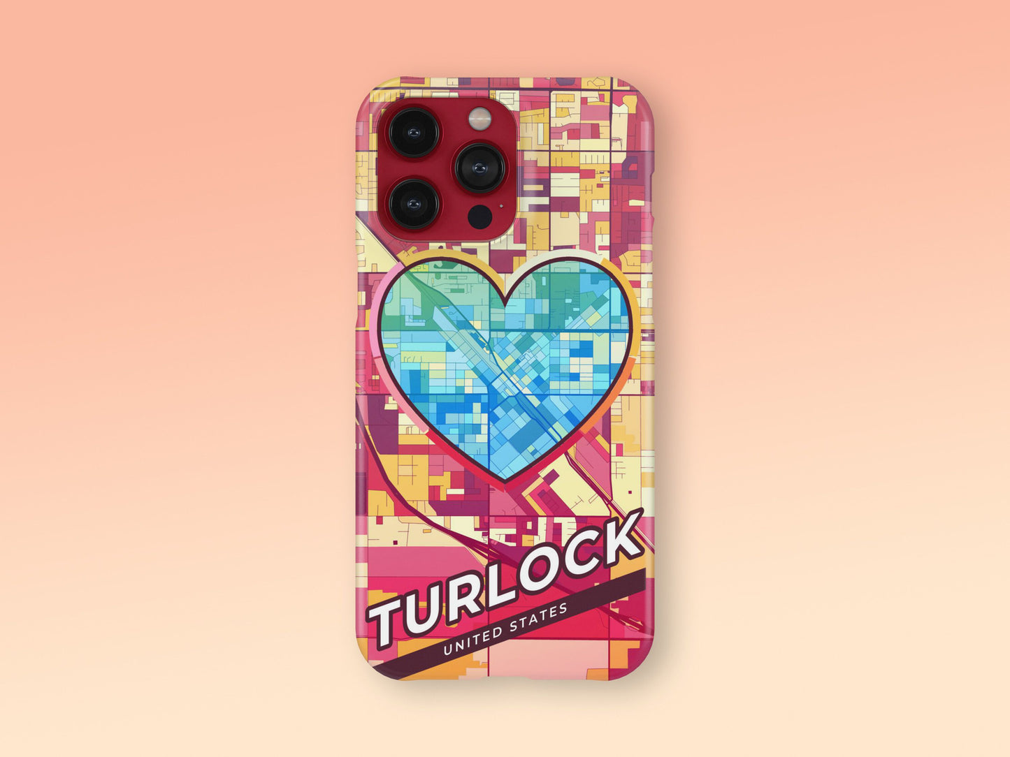 Turlock California slim phone case with colorful icon 2