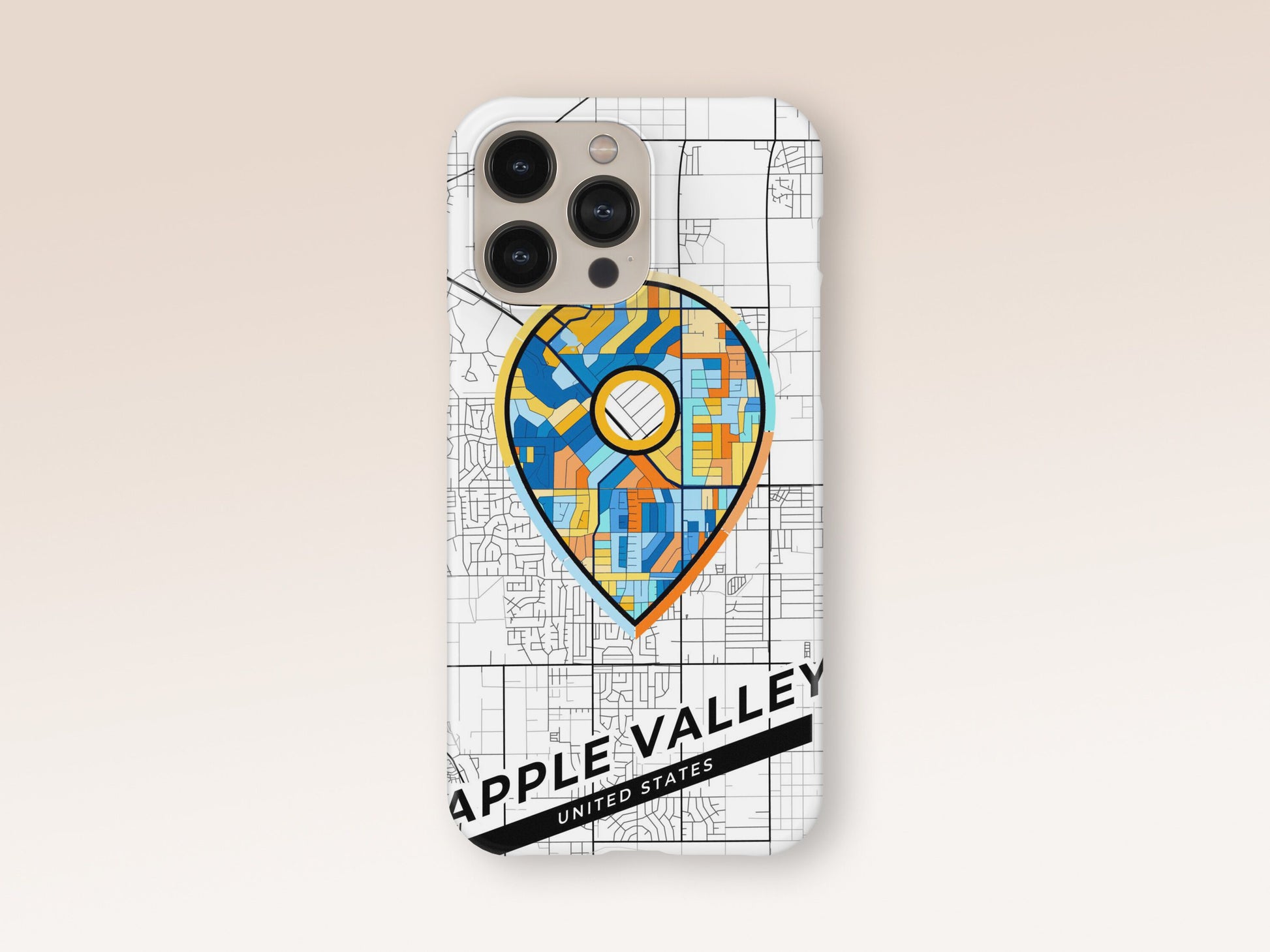 Apple Valley California slim phone case with colorful icon. Birthday, wedding or housewarming gift. Couple match cases. 1