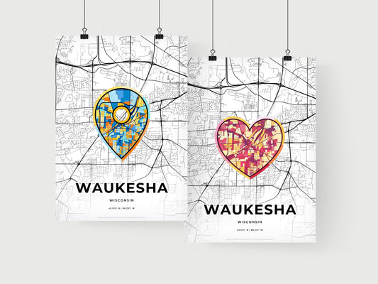 Waukesha Wisconsin art print for couples