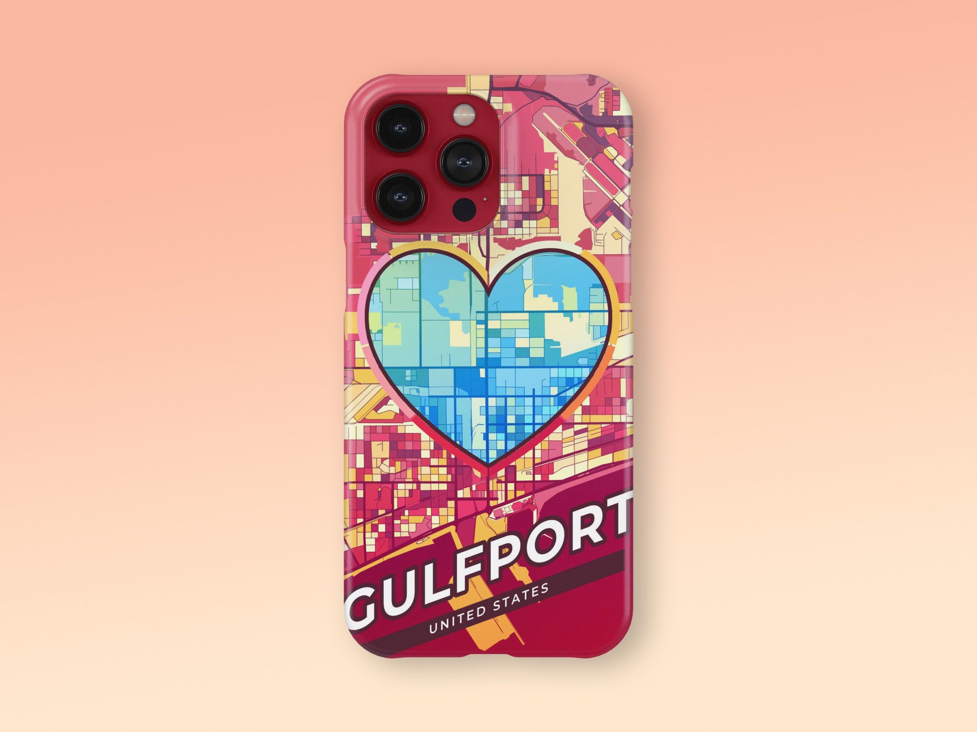 Gulfport Mississippi slim phone case with colorful icon. Birthday, wedding or housewarming gift. Couple match cases. 2