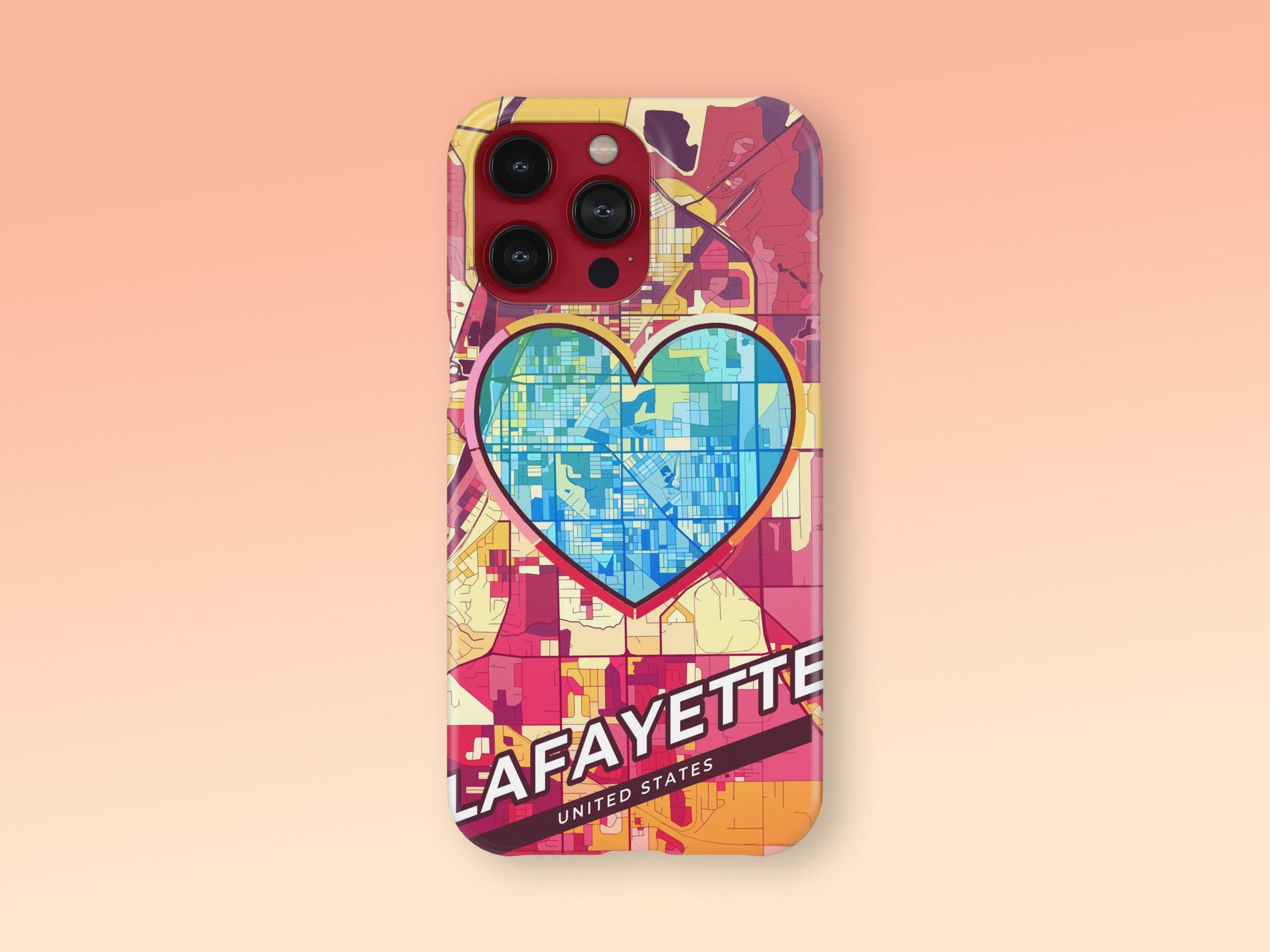 Lafayette Indiana slim phone case with colorful icon. Birthday, wedding or housewarming gift. Couple match cases. 2