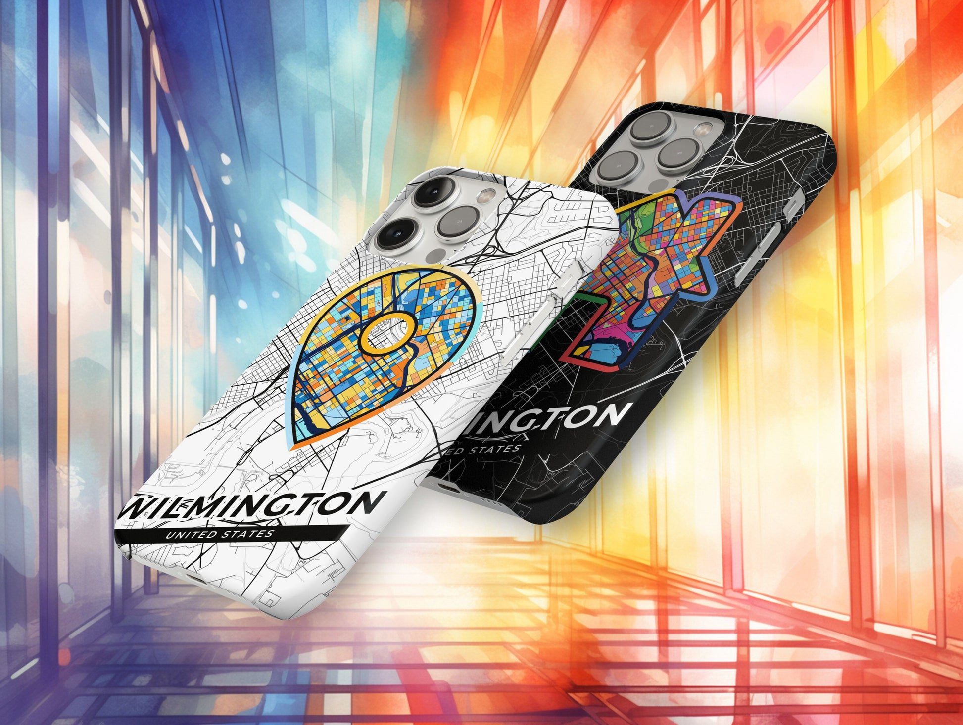 Wilmington Delaware slim phone case with colorful icon