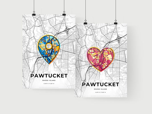 Pawtucket Rhode Island art print for couples