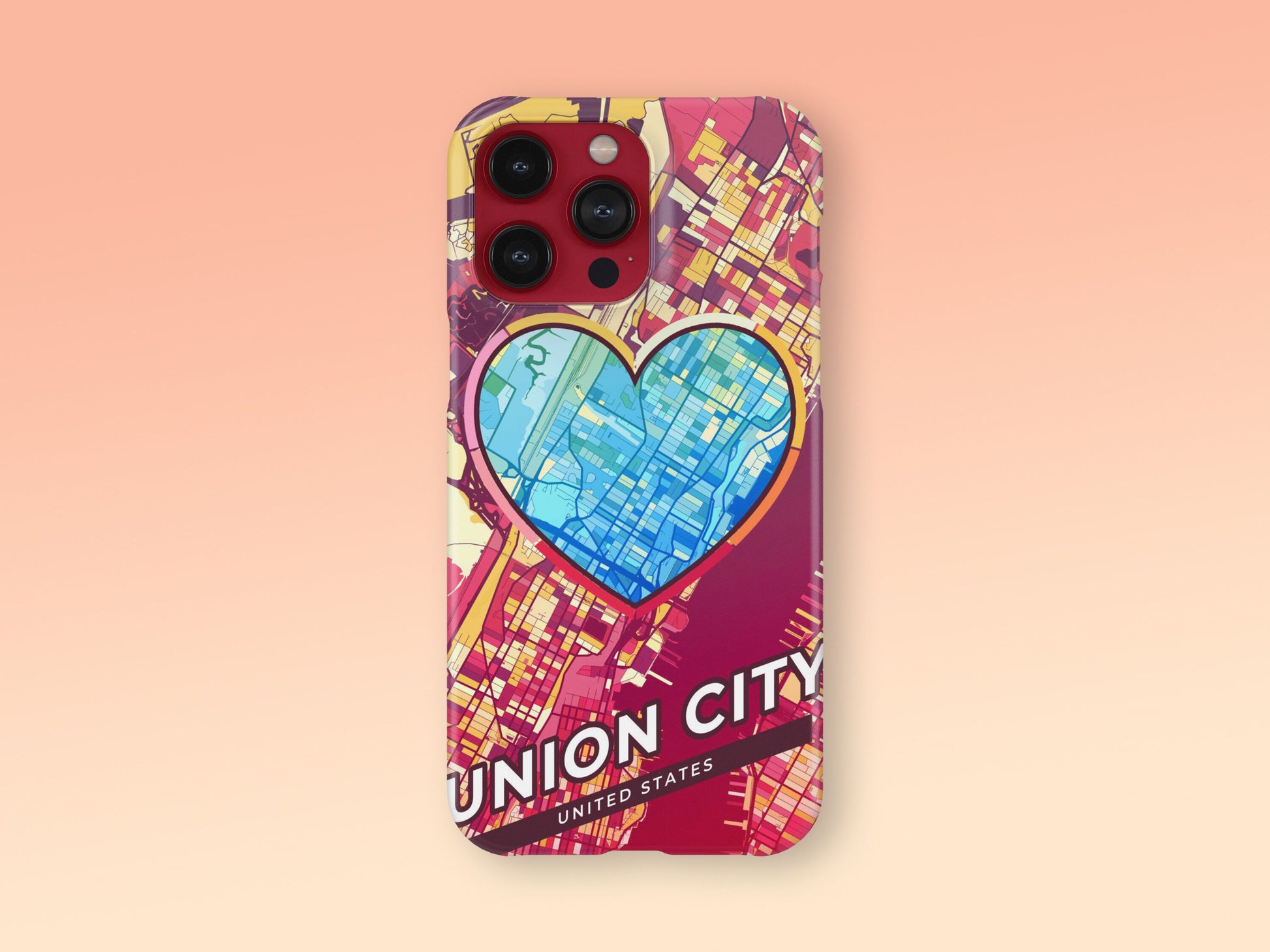 Union City New Jersey slim phone case with colorful icon 2