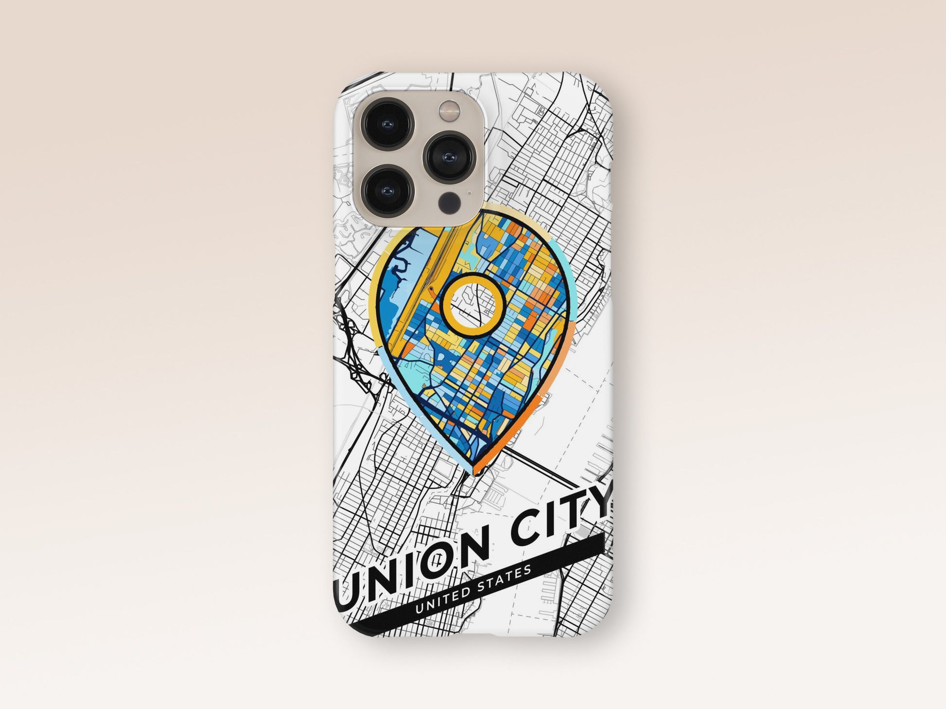 Union City New Jersey slim phone case with colorful icon 1