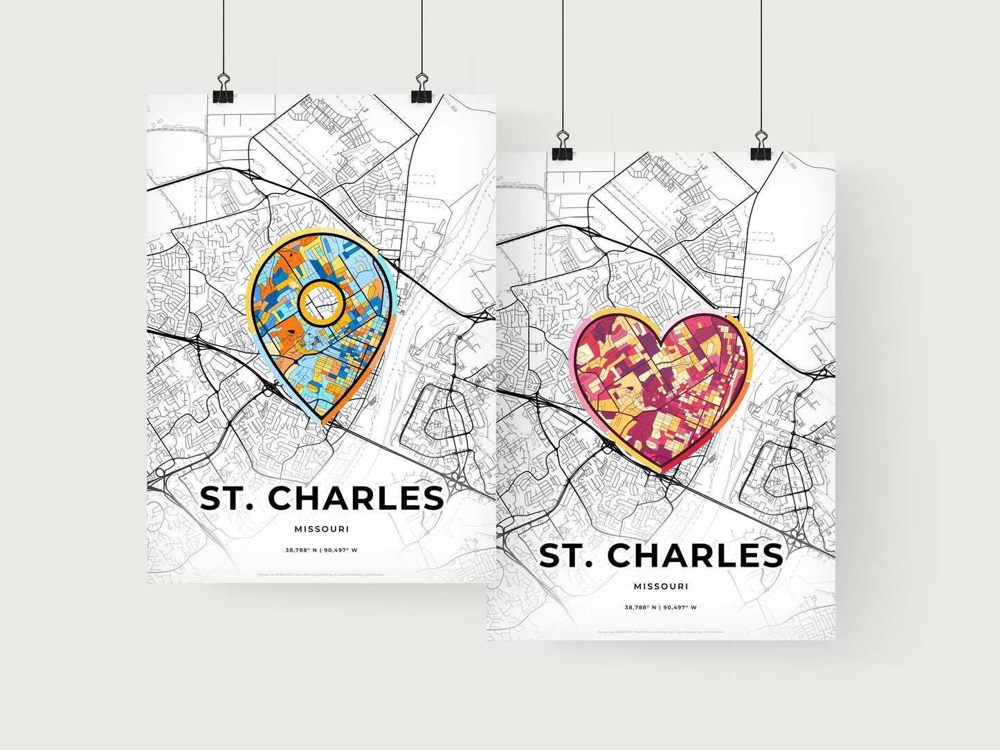St. Charles Missouri art print for couples