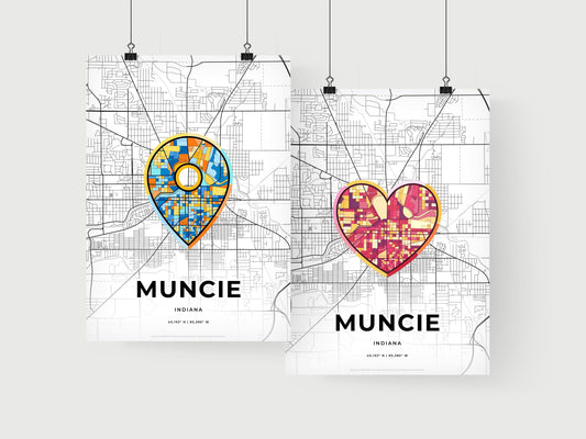 Muncie Indiana art print for couples