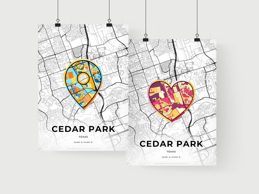 Cedar Park Texas art print for couples
