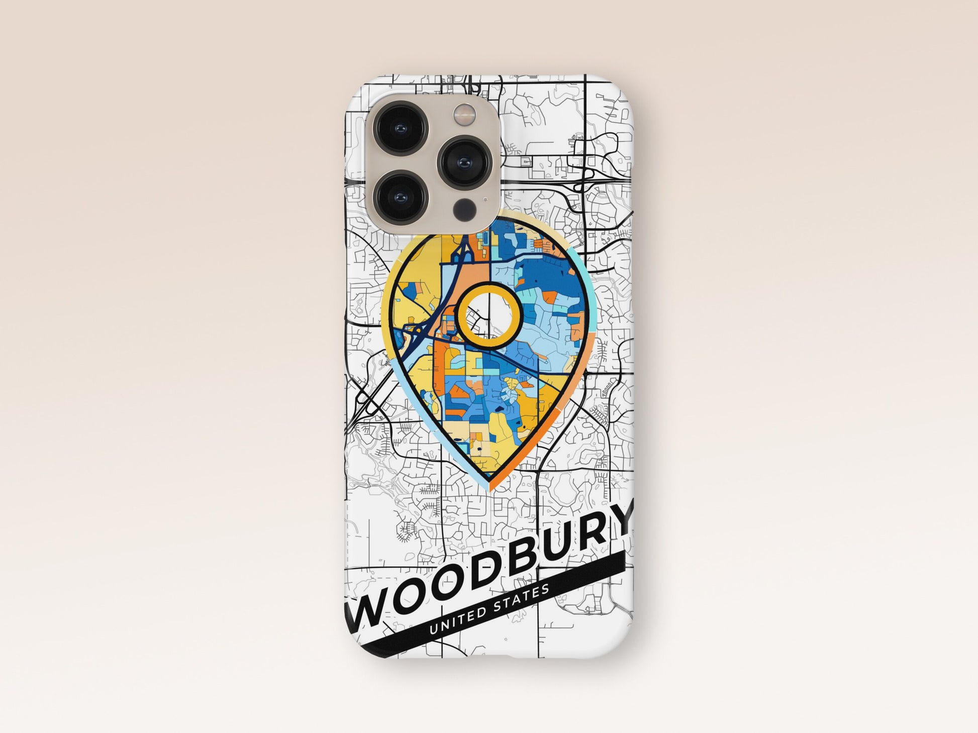 Woodbury Minnesota slim phone case with colorful icon 1