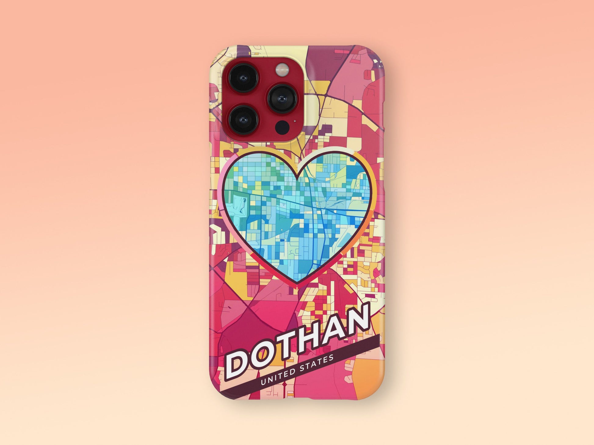 Dothan Alabama slim phone case with colorful icon. Birthday, wedding or housewarming gift. Couple match cases. 2