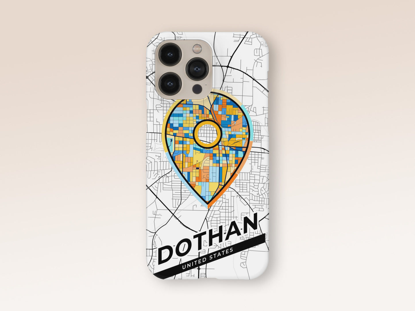Dothan Alabama slim phone case with colorful icon. Birthday, wedding or housewarming gift. Couple match cases. 1