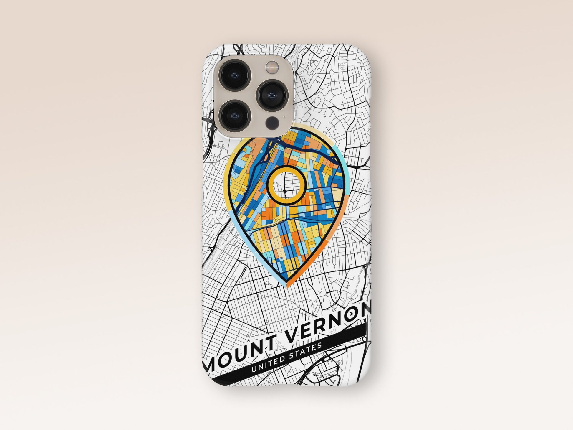 Mount Vernon New York slim phone case with colorful icon 1