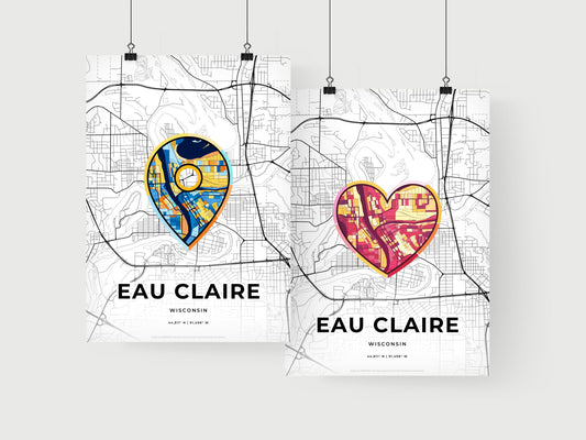 Eau Claire Wisconsin art print for couples