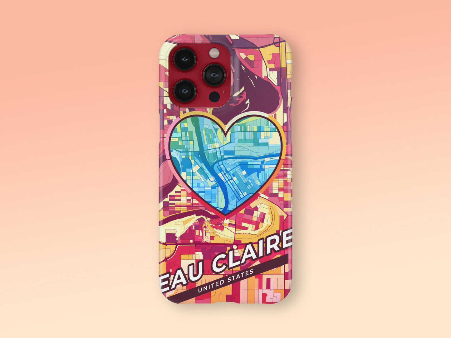 Eau Claire Wisconsin slim phone case with colorful icon. Birthday, wedding or housewarming gift. Couple match cases. 2