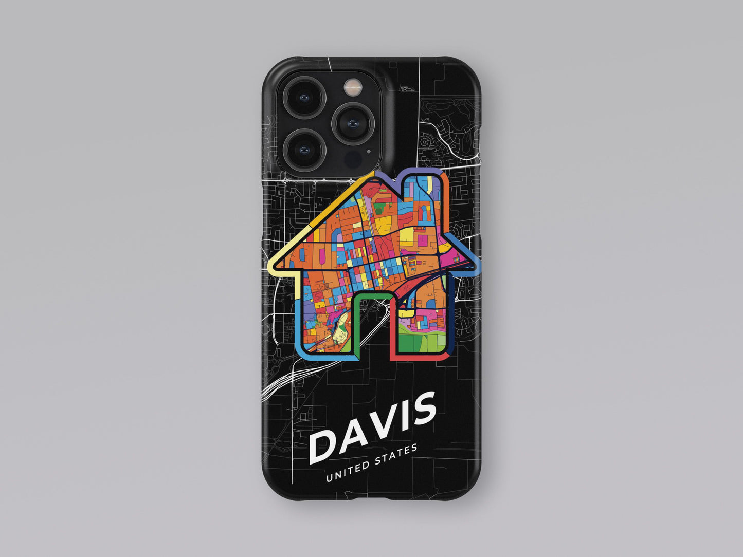 Davis California slim phone case with colorful icon. Birthday, wedding or housewarming gift. Couple match cases. 3