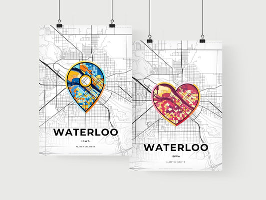 Waterloo Iowa art print for couples