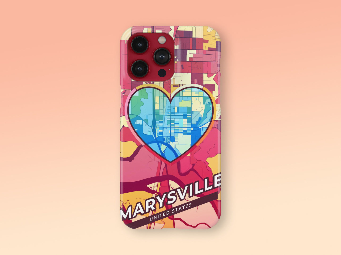 Marysville Washington slim phone case with colorful icon. Birthday, wedding or housewarming gift. Couple match cases. 2