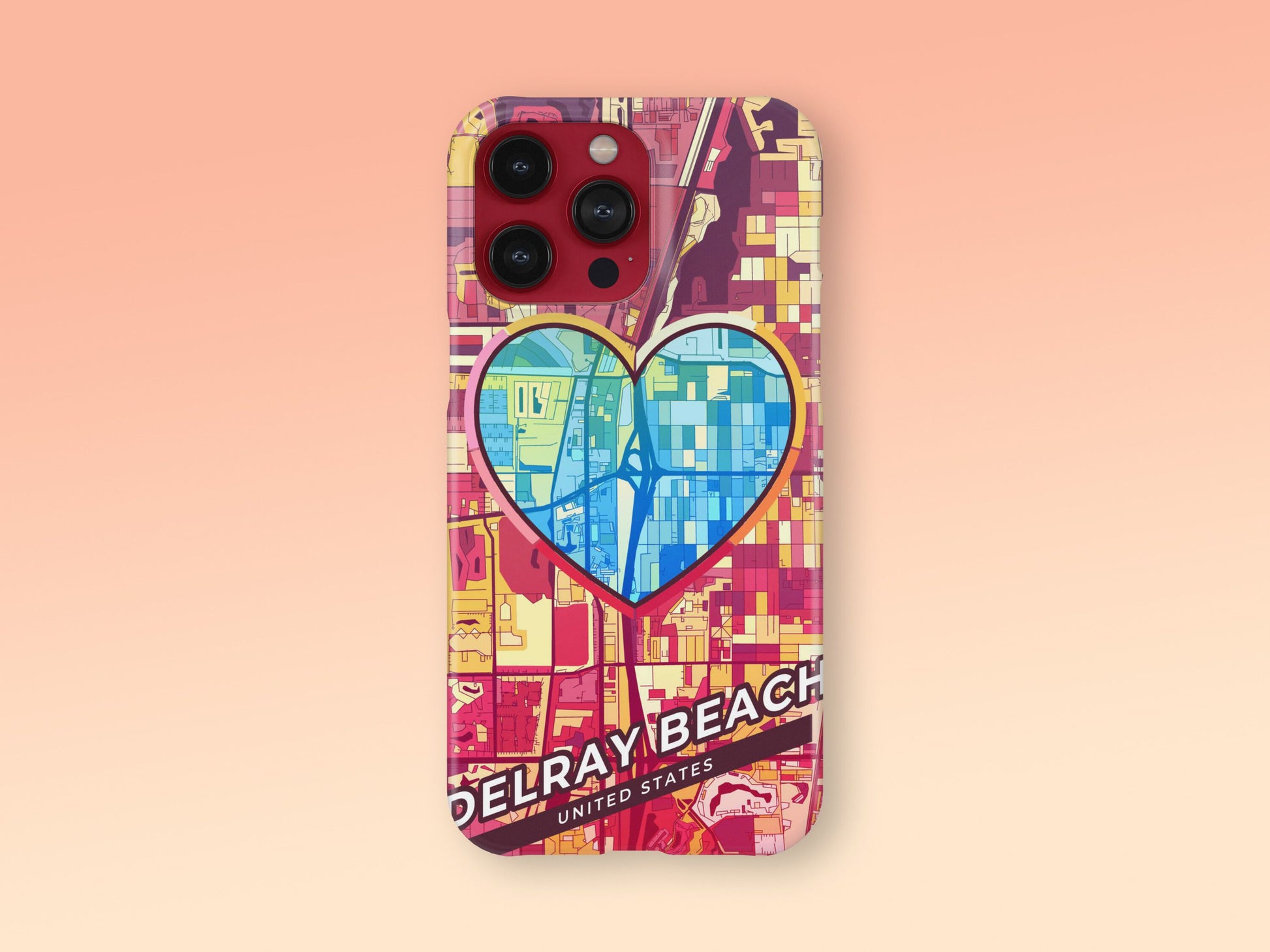 Delray Beach Florida slim phone case with colorful icon. Birthday, wedding or housewarming gift. Couple match cases. 2
