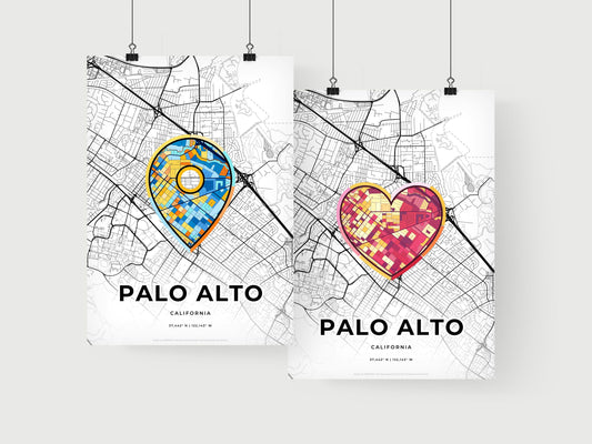 Palo Alto California art print for couples