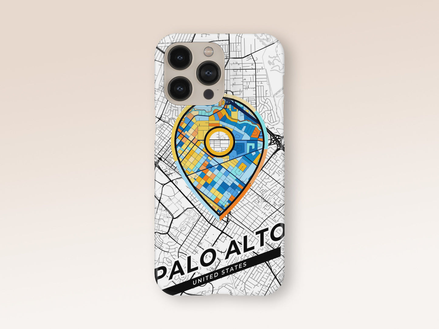 Palo Alto California slim phone case with colorful icon 1