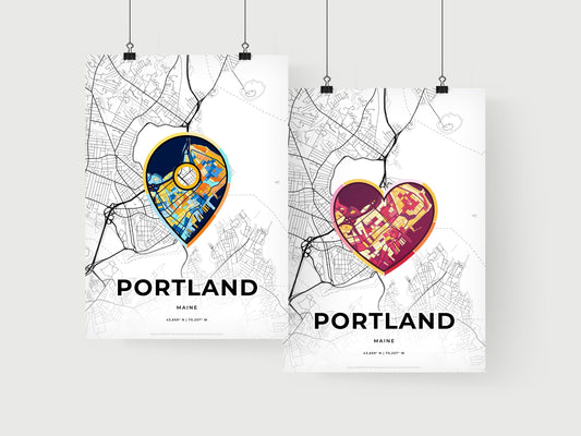 Portland Maine art print for couples