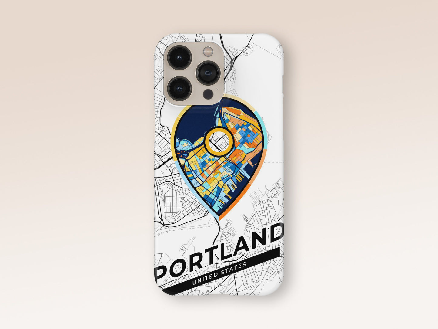Portland Maine slim phone case with colorful icon 1