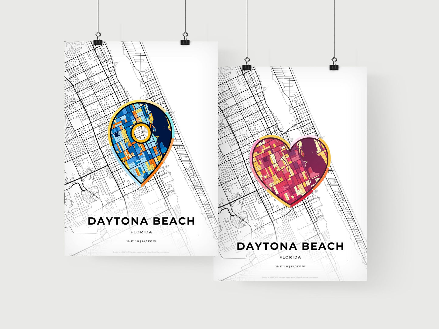 Daytona Beach Florida art print for couples
