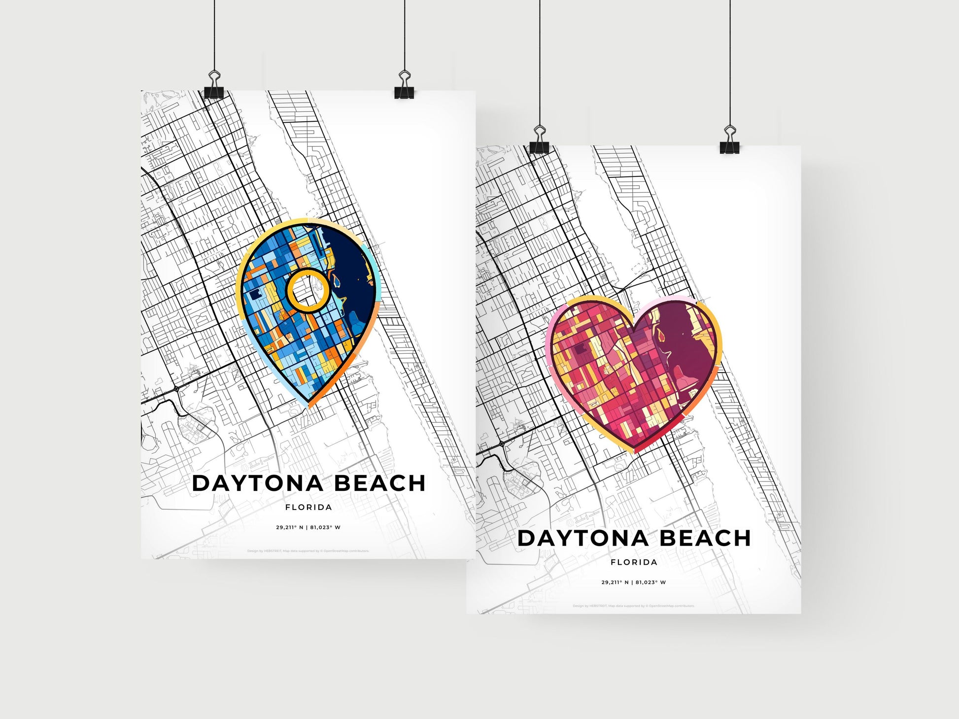 Daytona Beach Florida art print for couples
