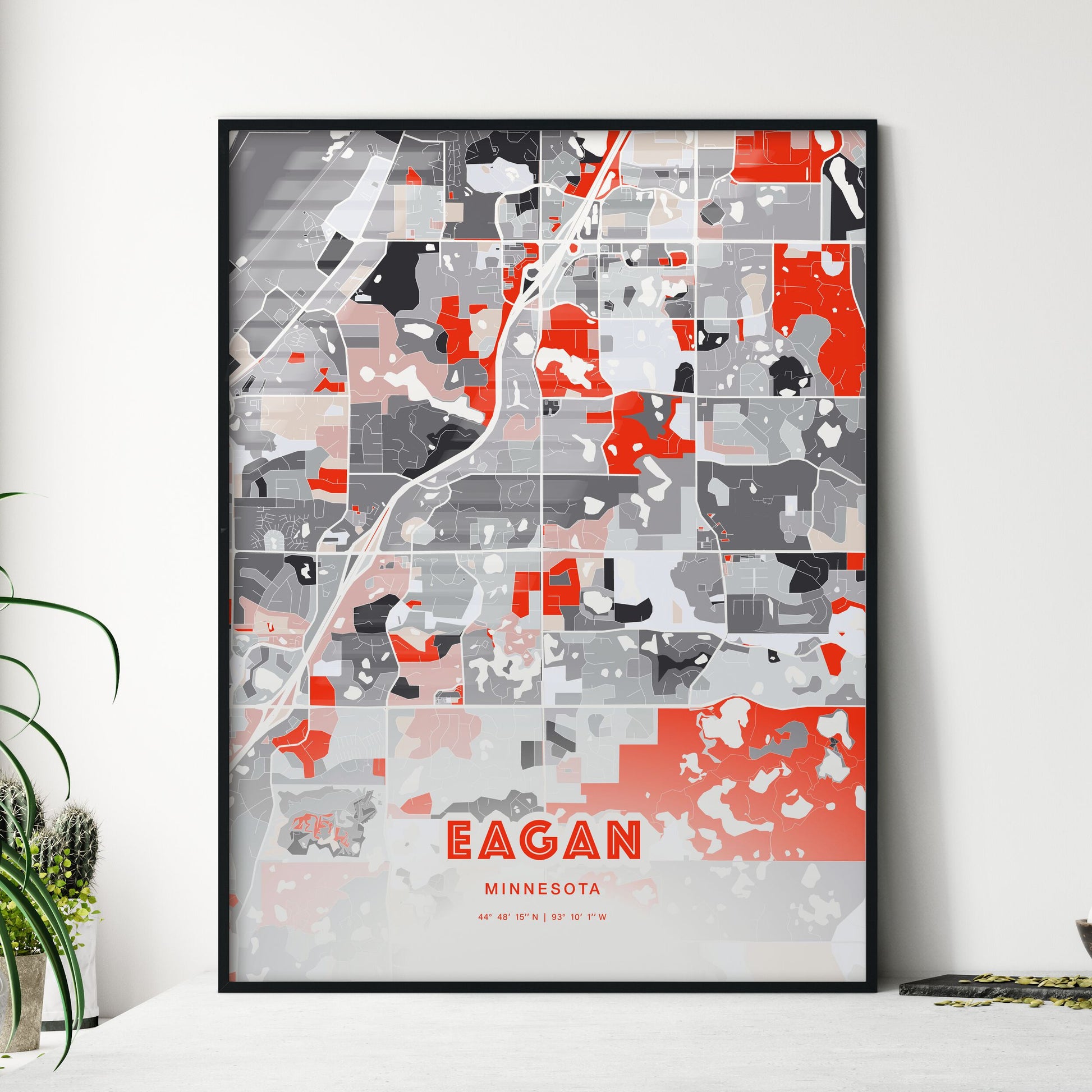 Colorful EAGAN MINNESOTA Fine Art Map Modern