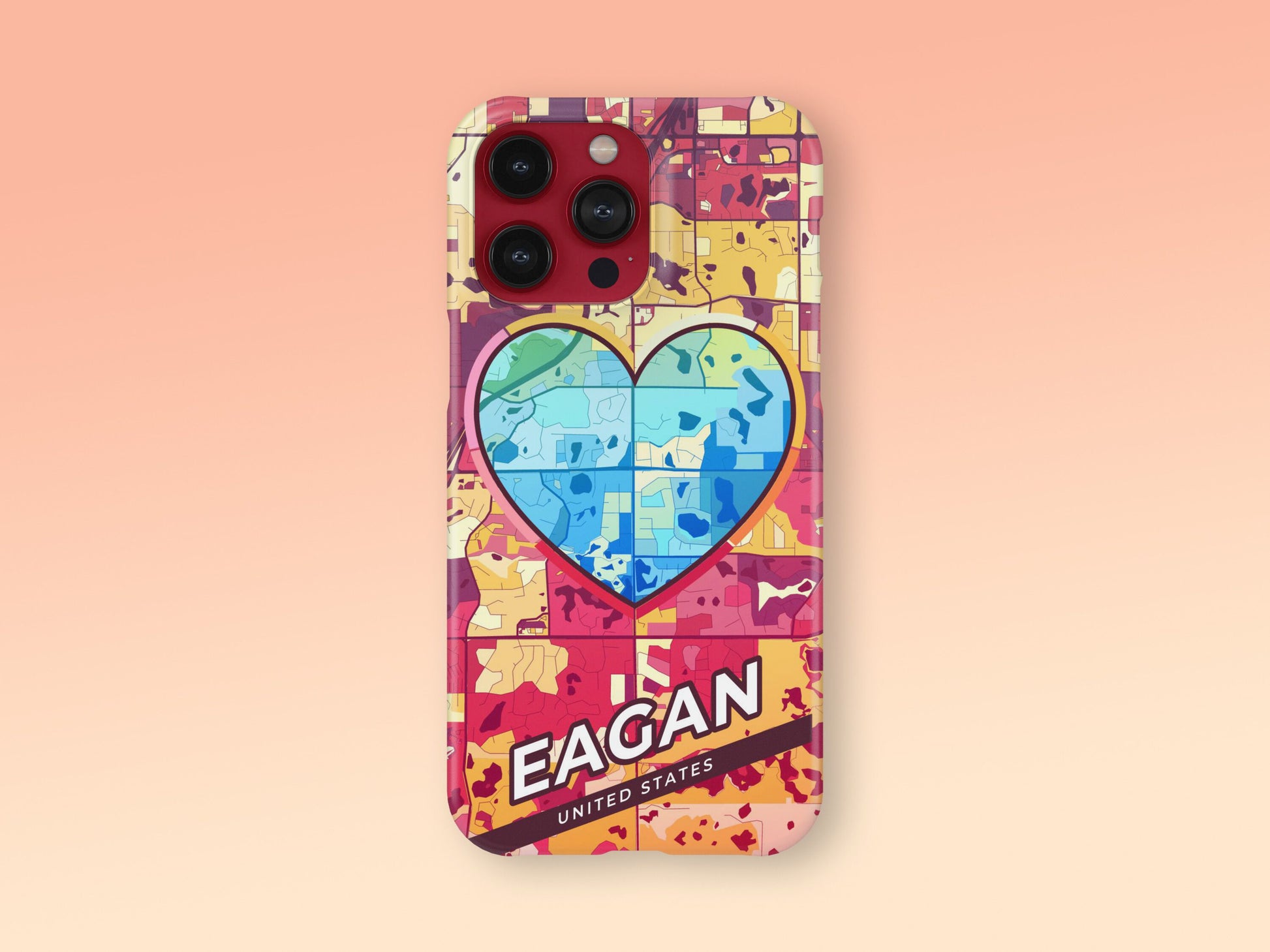Eagan Minnesota slim phone case with colorful icon. Birthday, wedding or housewarming gift. Couple match cases. 2