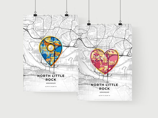 North Little Rock Arkansas art print for couples