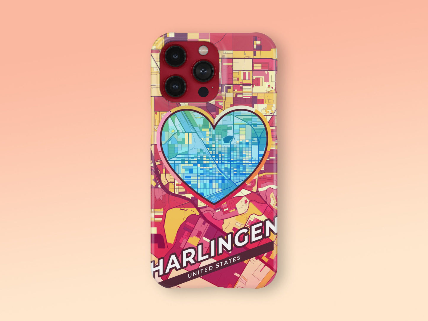 Harlingen Texas slim phone case with colorful icon. Birthday, wedding or housewarming gift. Couple match cases. 2