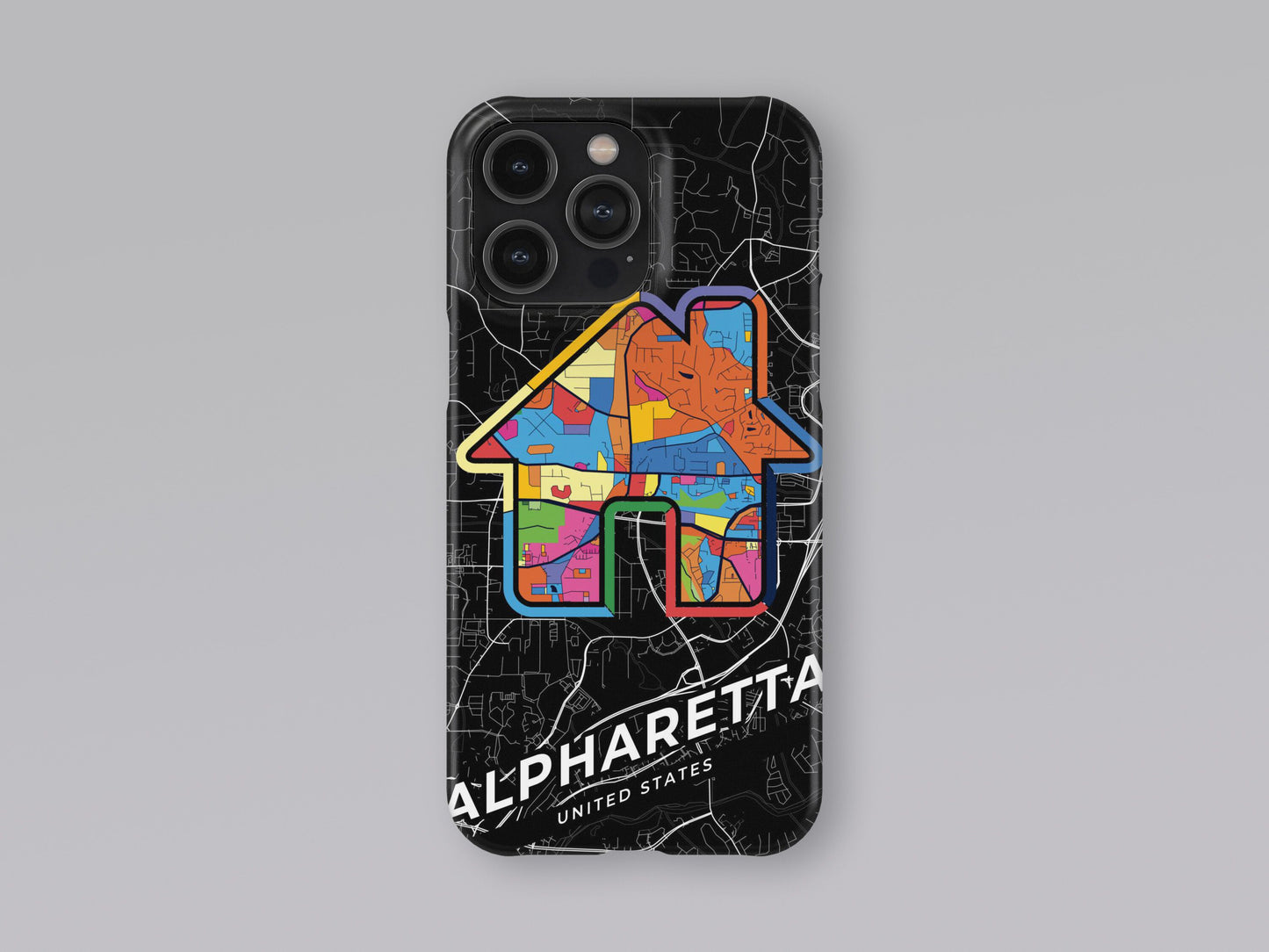 Alpharetta Georgia slim phone case with colorful icon. Birthday, wedding or housewarming gift. Couple match cases. 3