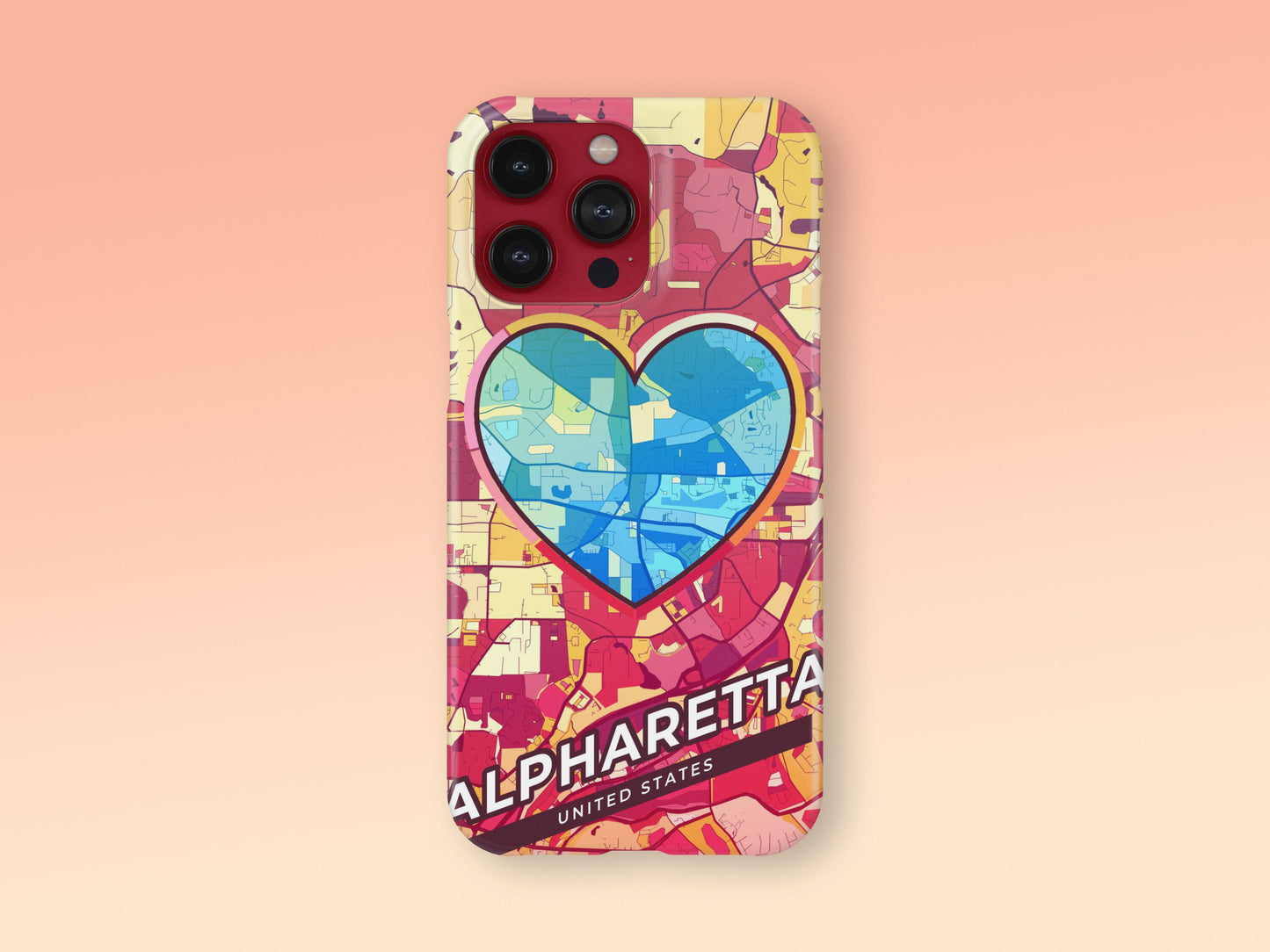 Alpharetta Georgia slim phone case with colorful icon. Birthday, wedding or housewarming gift. Couple match cases. 2
