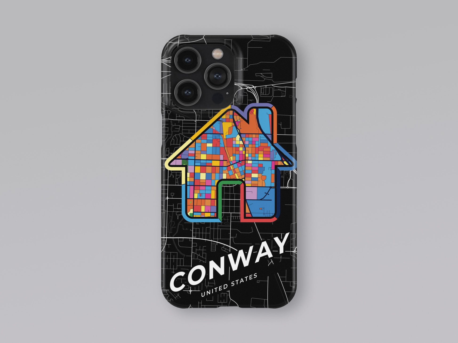 Conway Arkansas slim phone case with colorful icon. Birthday, wedding or housewarming gift. Couple match cases. 3