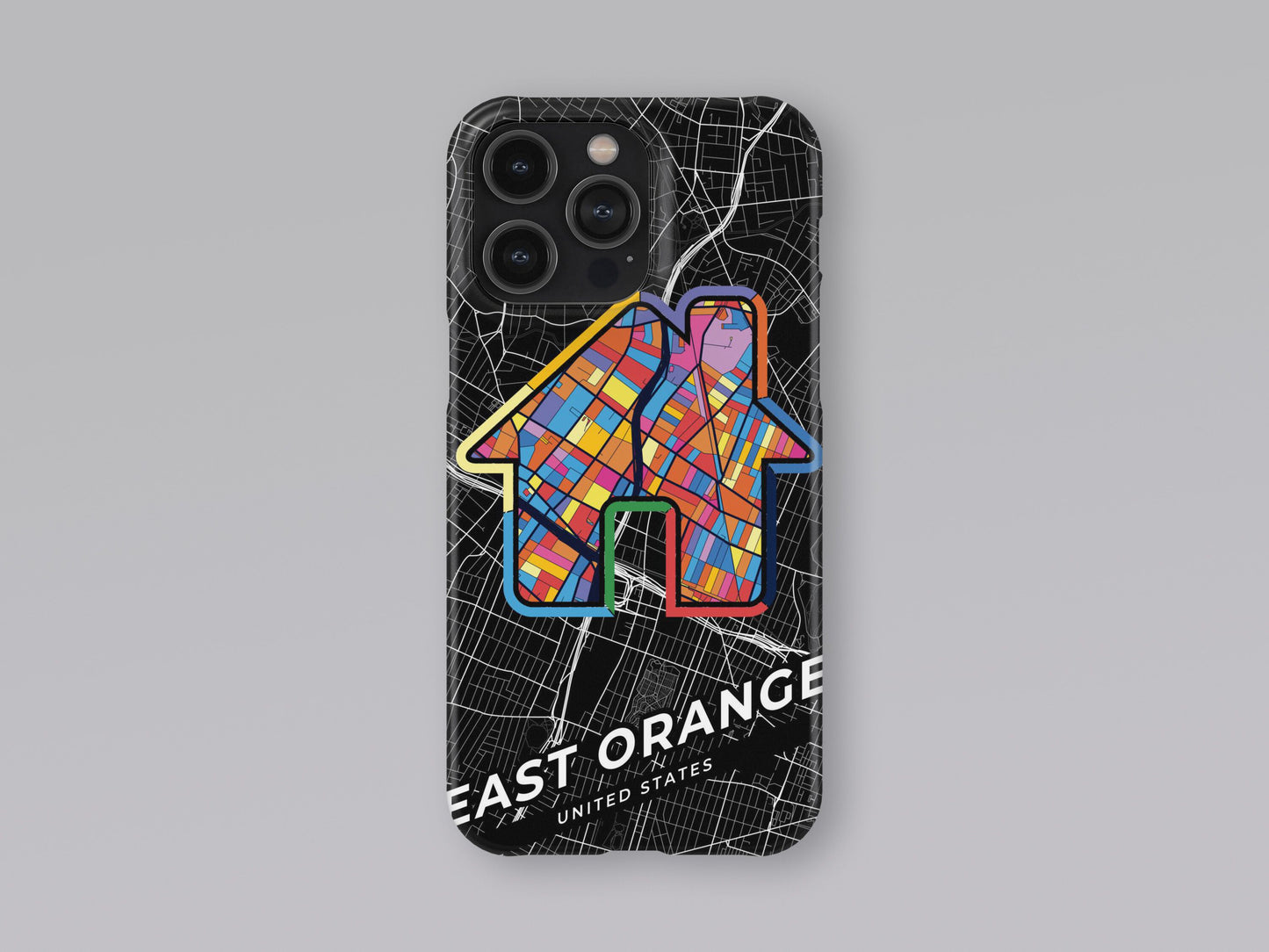 East Orange New Jersey slim phone case with colorful icon. Birthday, wedding or housewarming gift. Couple match cases. 3