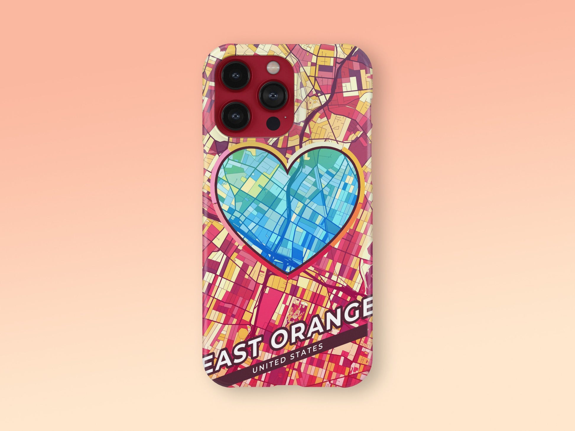 East Orange New Jersey slim phone case with colorful icon. Birthday, wedding or housewarming gift. Couple match cases. 2
