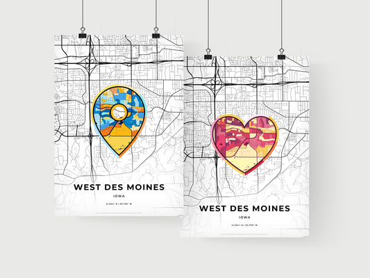 West Des Moines Iowa art print for couples