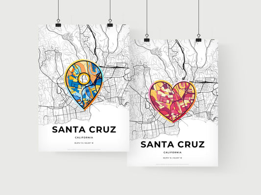 Santa Cruz California art print for couples