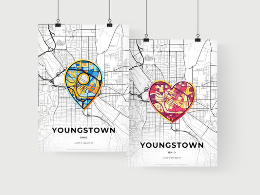Youngstown Ohio art print for couples