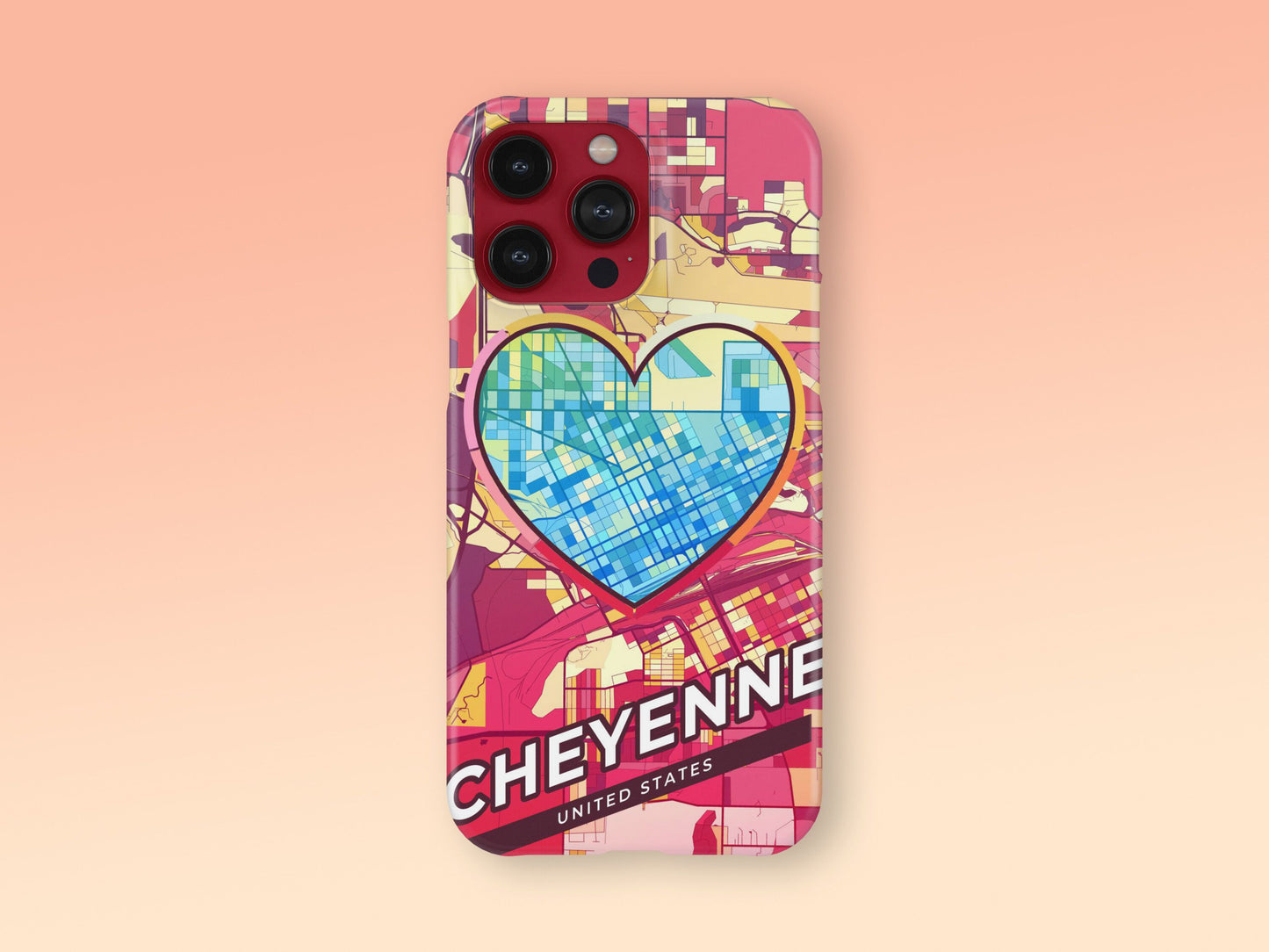 Cheyenne Wyoming slim phone case with colorful icon. Birthday, wedding or housewarming gift. Couple match cases. 2