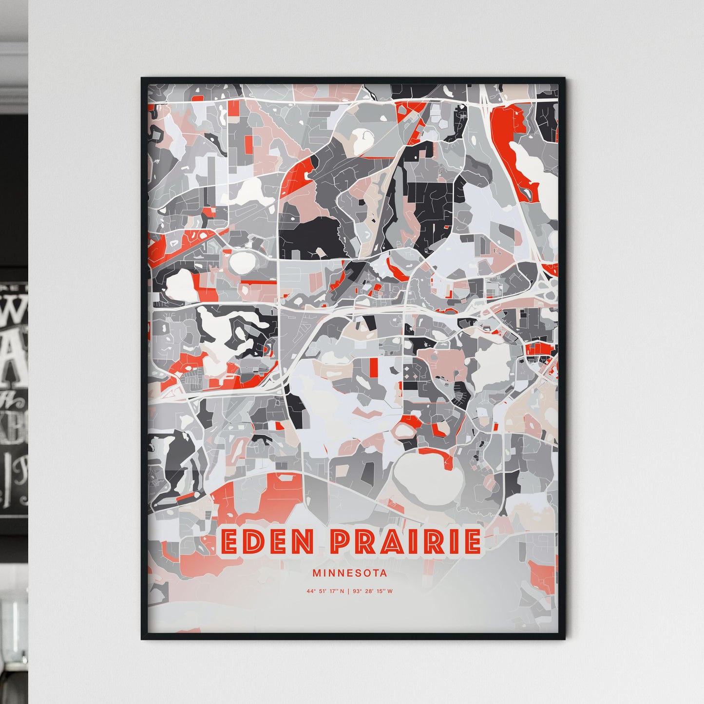 Colorful EDEN PRAIRIE MINNESOTA Fine Art Map Modern