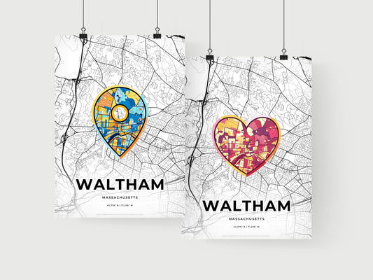 Waltham Massachusetts art print for couples