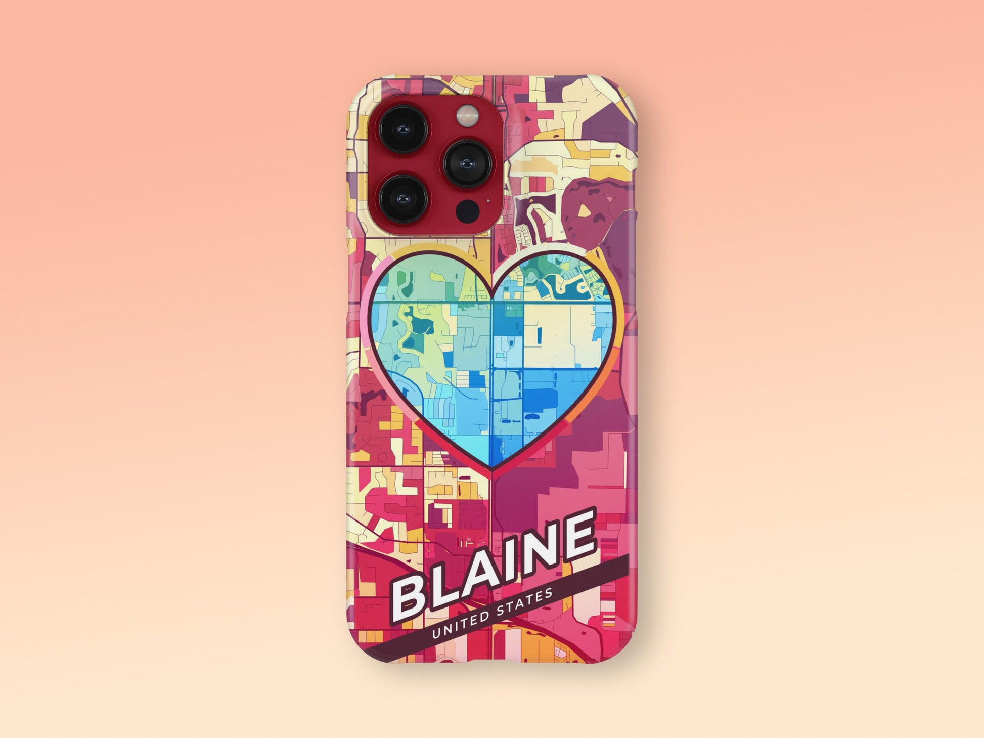 Blaine Minnesota slim phone case with colorful icon. Birthday, wedding or housewarming gift. Couple match cases. 2